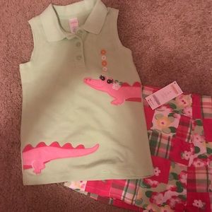 NWT Gymboree Alligator Polo Tank and Skort 6